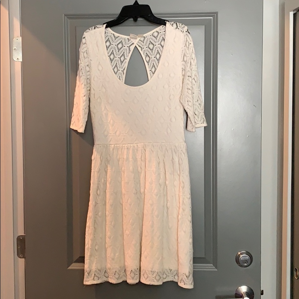 Roxy Cream Dress with Keyhole Back